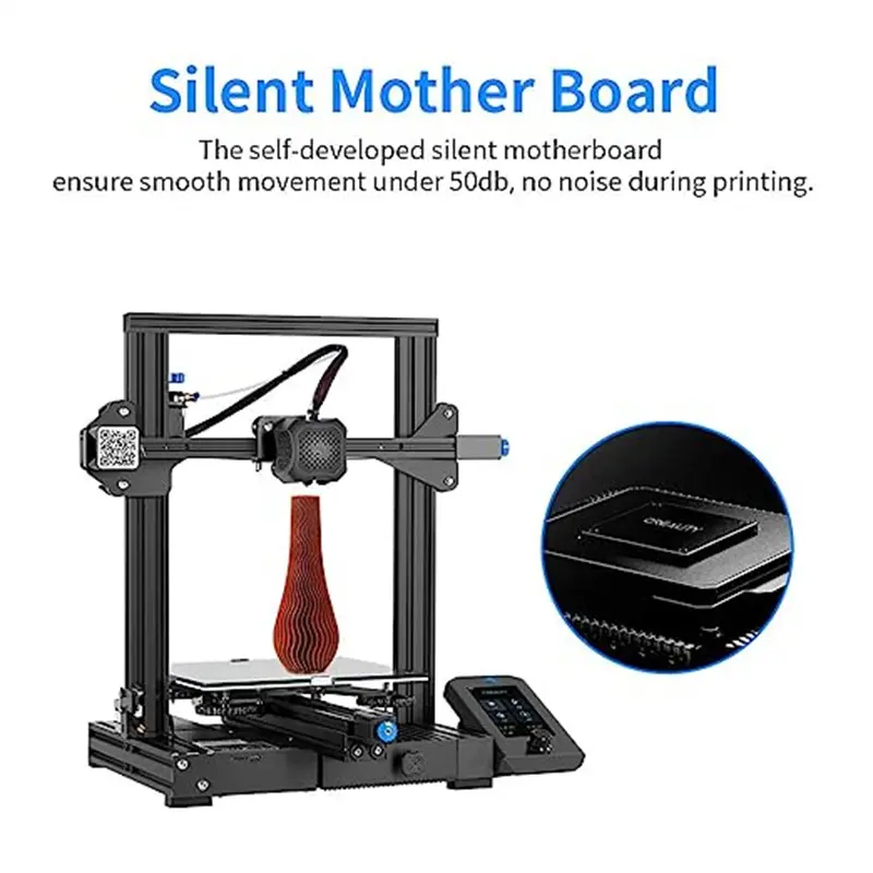 Official Creality Ender 3 V2 FDM 3D Printer with Silent Motherboard and Carborundum Glass Platform and Resume Printing Function