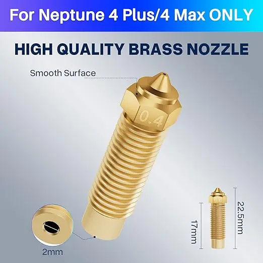 Elegoo Multi-Size Brass Nozzle Kit for Neptune 4 Plus/ 4 Max