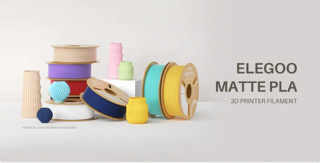 ELEGOO MATTE PLA Filament color  ,High Reliability ,High Compatibility,Accurate & Consistent Dimension