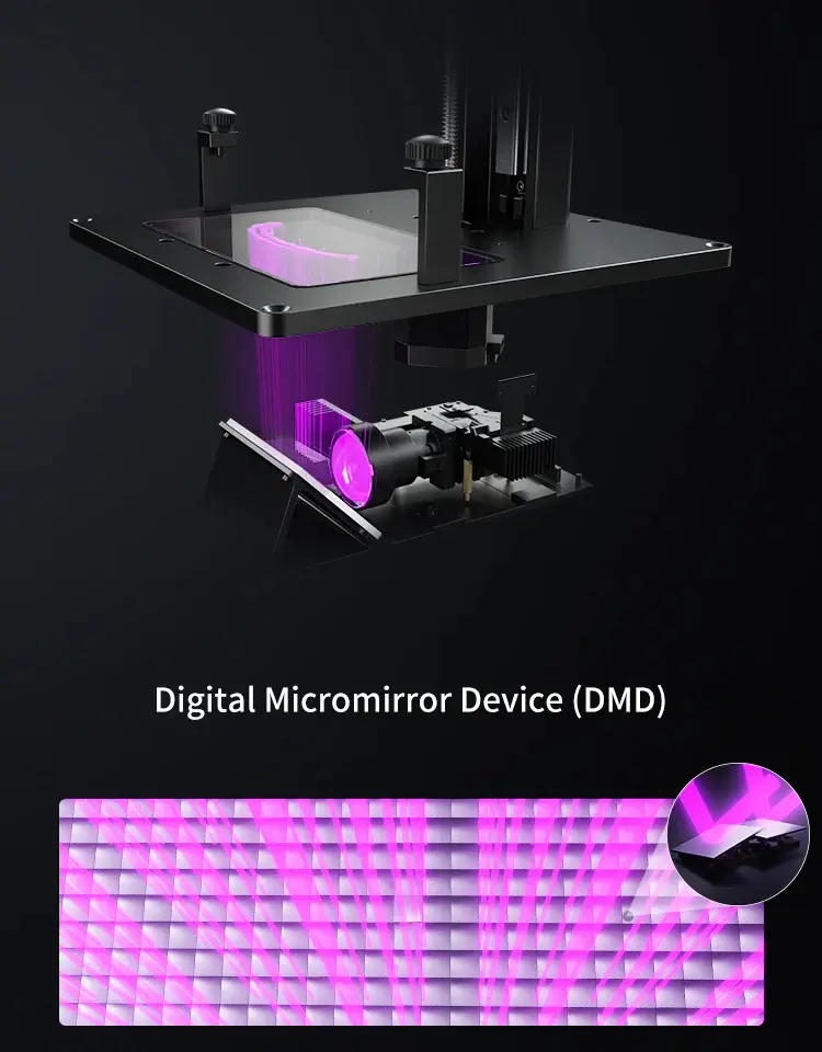 ANYCUBIC Photon D2 Resin 3D Printer Upgraded Printing Size 5.1'' x2.9'' x 6.5'' DLP 3D Printer with High Precision