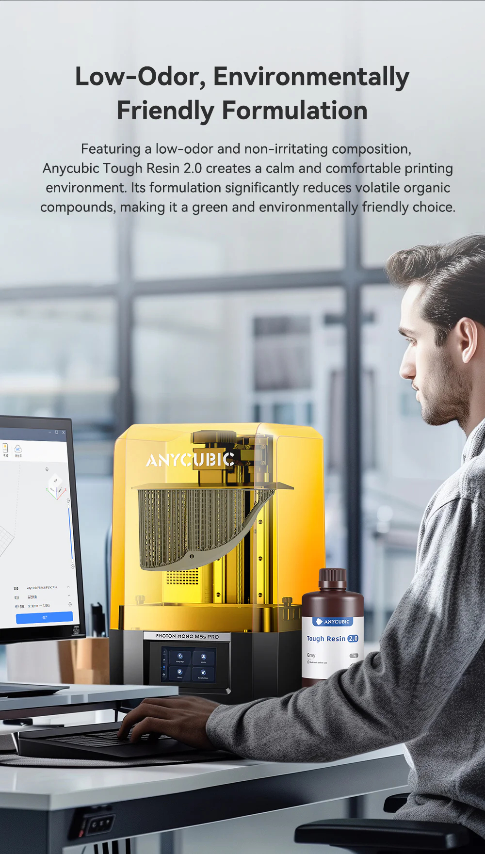 Anycubic Ultra Tough Resin2.0, Suitable for Direct Use or as an Additive,1kg multiple color