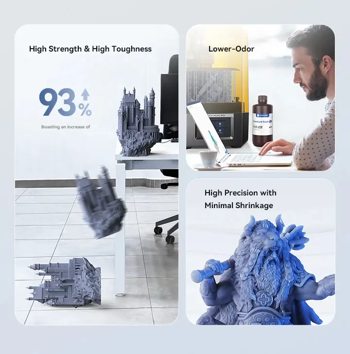 ANYCUBIC 3D Printer Resin, Upgraded 8K Standard Resin V2, High Precision 3D Printing Resin for All LCD Resin 3D Printers