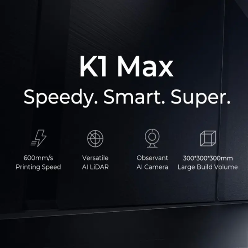 Creality-K1 MAX 3D Printer Hands-Free Auto Leveling Dual High-Temperature Nozzle Direct Extruder Auto Leveling Stable Cube Frame