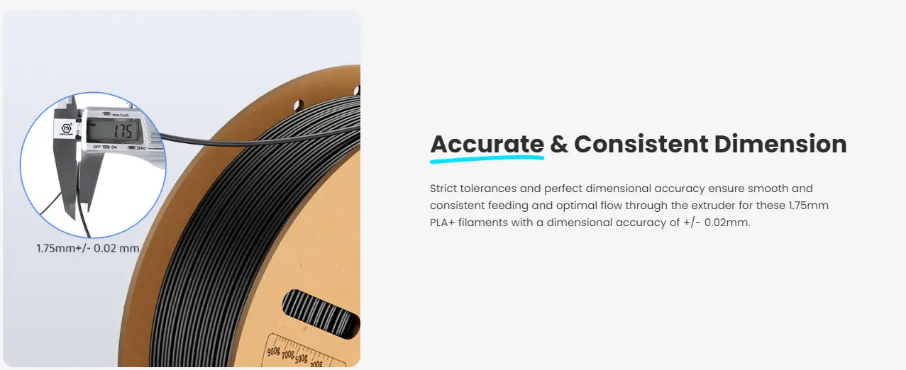 ELEGOO PLA+ Filament 1.75mm Colored PLA+ Tougher and Stronger  ,High Reliability ,Accurate & Consistent Dimension