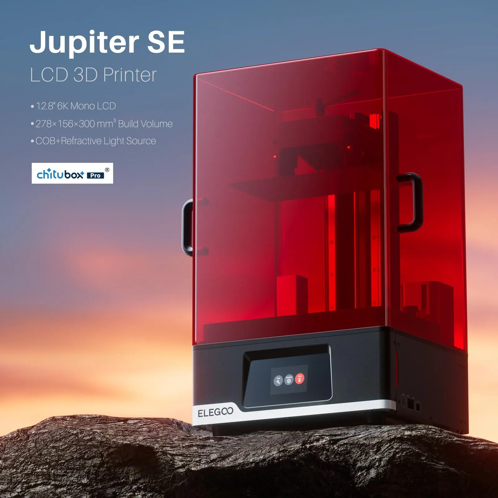 ELEGOO Wholesale Jupiter SE Resin 3D Printer 6K Mono Larger 6K LCD 3D Printer12.8" 6K Mono Larger Print