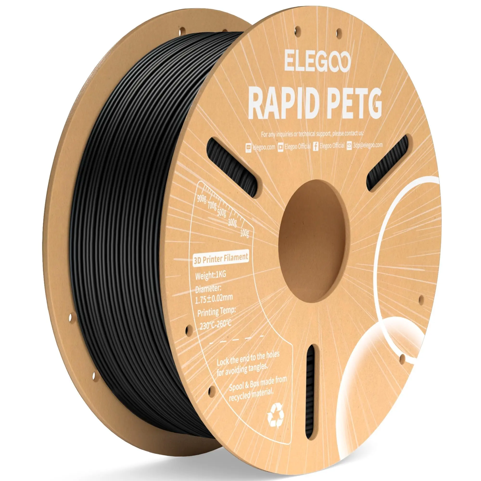 ELEGOO RAPID PETG Filament 1.75mm Colored 1KG Tougher and Stronger  ,High Reliability ,Accurate & Consistent Dimension