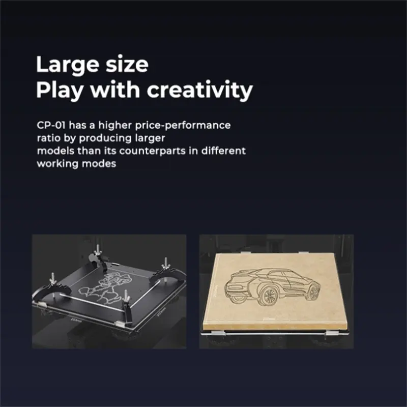 Official Creality CP-01 3-in-1 3D Printer/Laser Engraver/CNC Cutting Function, 200x200x200mm Build Volume