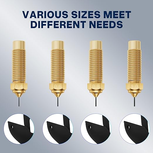 Elegoo Multi-Size Brass Nozzle Kit for Neptune 4 Plus/ 4 Max