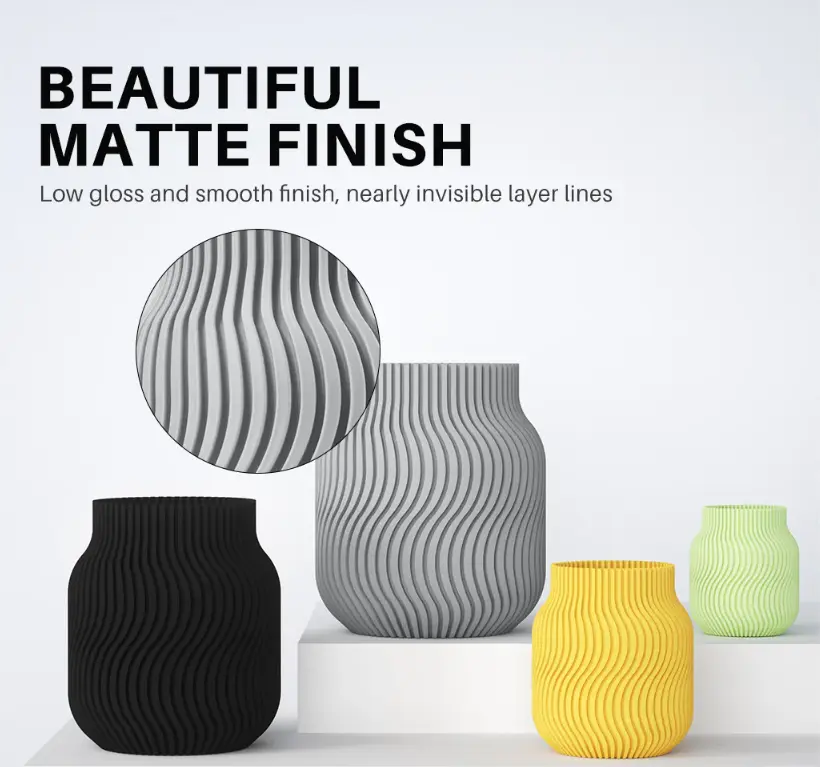 ELEGOO MATTE PLA Filament color  ,High Reliability ,High Compatibility,Accurate & Consistent Dimension