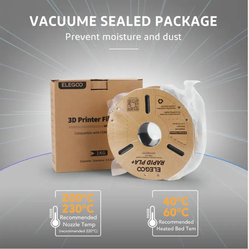 ELEGOO RAPID PLA+ Filament 1.75mm Colored Fast Printing  ,Less-tangle & Neatly Wound,Accurate & Consistent Dimension