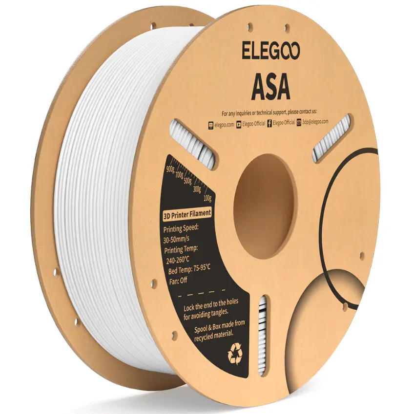 ELEGOO ASA Filament 1.75mm Colored 1KG Tougher and Stronger  ,High Reliability ,Accurate & Consistent Dimension