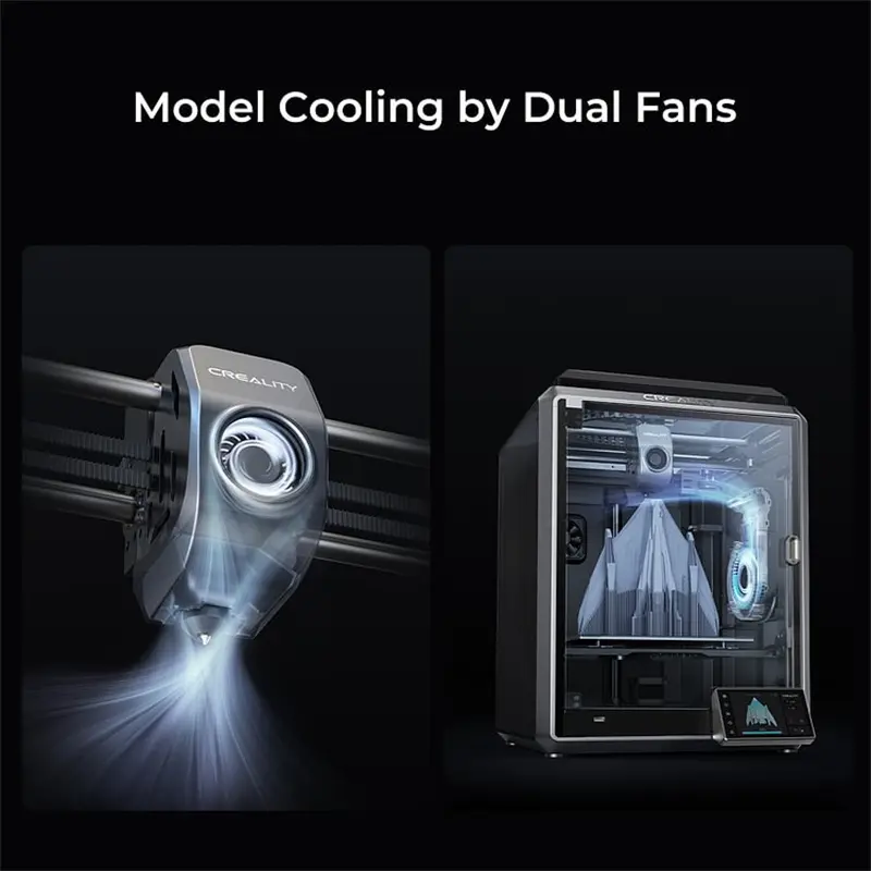 Official Creality K1 High-Speed 3D Printer with 600 mm/s Printing Spees and No Nozzle Clogs, 220*220*250mm Build Volume