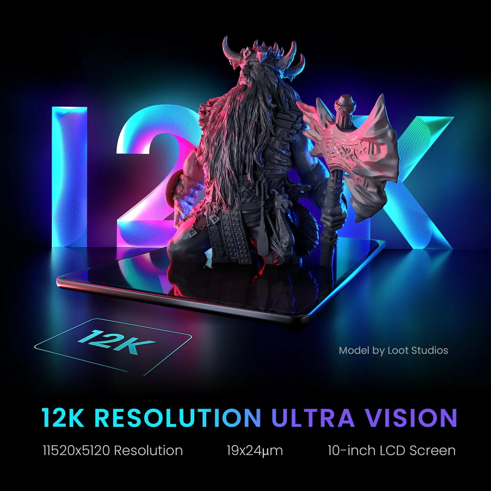 LEGOO Saturn 3 12K, 10-inch 12K Mono LCD,Desktop Resin 3D Printer,Voxeldance Tango Slicer,