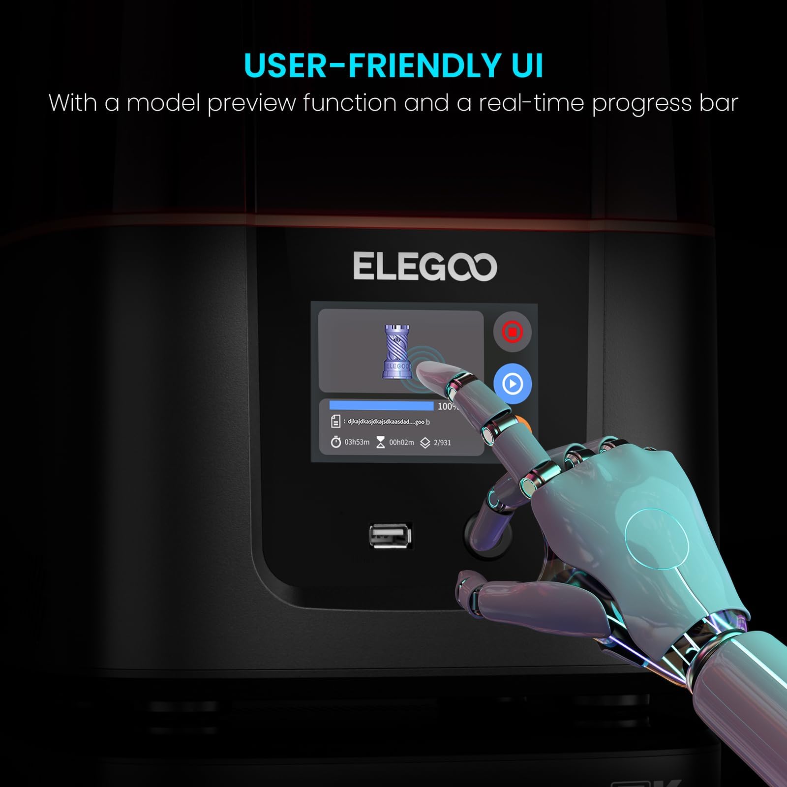ELEGOO Mars 4  Desktop Resin 3D Printer with 7-Inch 9K Monochrome LCD,