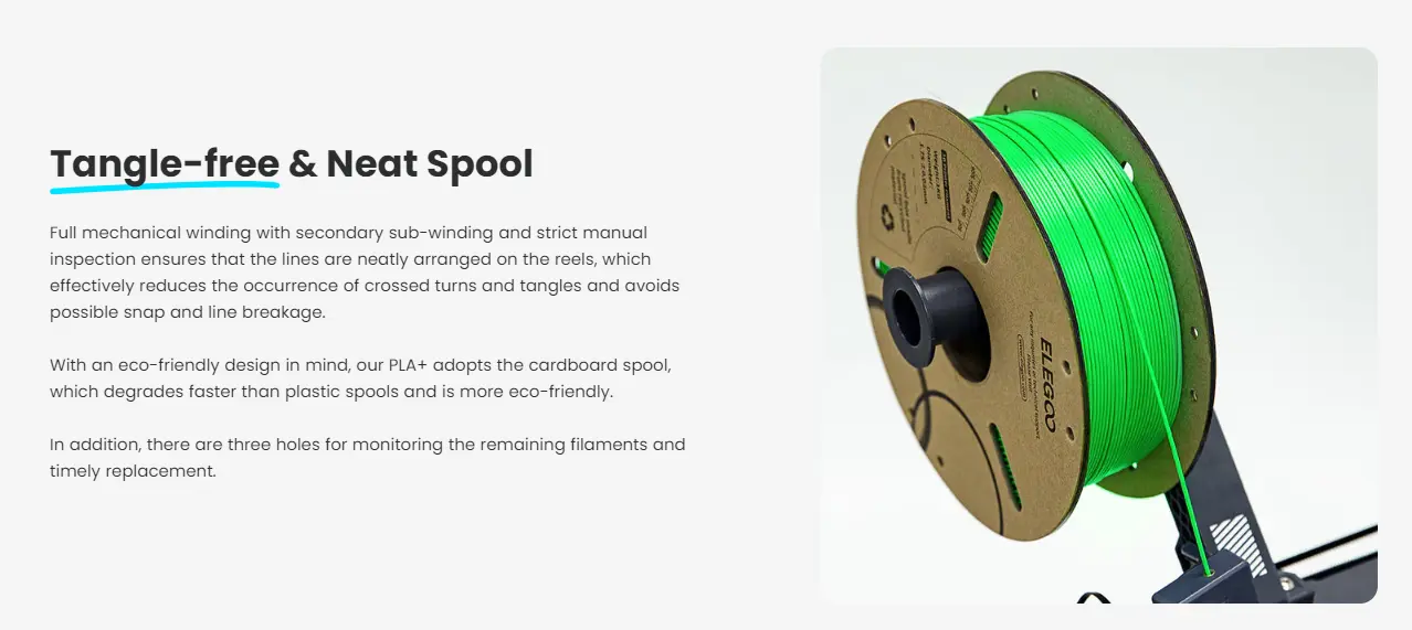 ELEGOO PLA+ Filament 1.75mm Colored PLA+ Tougher and Stronger  ,High Reliability ,Accurate & Consistent Dimension